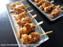 Mini brochettes de poulet tandoori