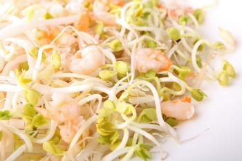 Salade de germes de soja aux crevettes